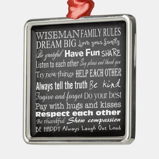 ファミリルール姓カスタムパーソナライズされたオーナメント メタルオーナメント (左)
