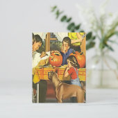 ファミリーおもしろいアットハロウィーン ポストカード (スタンド正面)