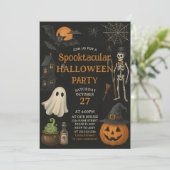 ファミリーおもしろいスポオクタクハローウィンパーティ招待状 招待状 (スタンド正面)