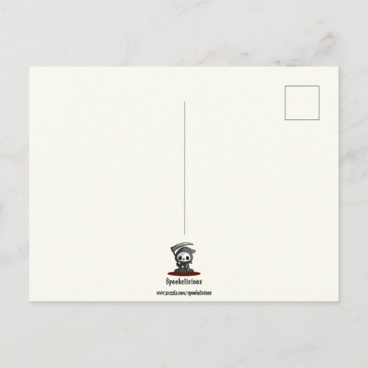 ファミリーおもしろいバケーションハロウィーン悪夢 インビテーションポストカード (裏面)