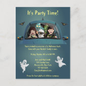 ファミリーおもしろいバケーションハロウィーン悪夢 インビテーションポストカード (正面)