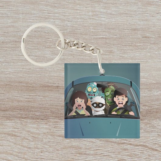 ファミリーおもしろいバケーションハロウィーン悪夢 キーホルダー