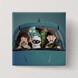 ファミリーおもしろいバケーションハロウィーン悪夢 缶バッジ