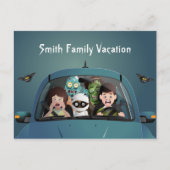 ファミリーおもしろいバケーションハロウィーン ポストカード (正面)