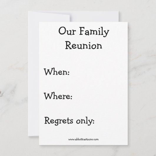 ファミリーおもしろい懇親会ユーモア招待状 招待状 (裏面)