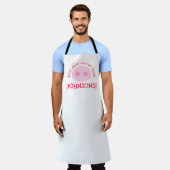 ファミリーおもしろい懇親会BBQマンガートピグアウトカスタム エプロン (着用した状態)