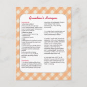 ファミリーお気に入りのレシピレトロ – ラザニア ポストカード (正面)