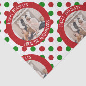 ファミリーお洒落フォトレッドグリーン水玉模様ホリデー 薄葉紙 (詳細)