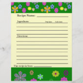 ファミリーのお気に入りバインダーのレシピページ (正面)