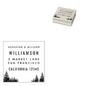 ファミリーはっきりしたタイポグラフィパインツリー差出人住所 ラバースタンプ (押印)