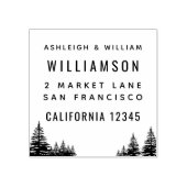 ファミリーはっきりしたタイポグラフィパインツリー差出人住所 ラバースタンプ (インプリント)