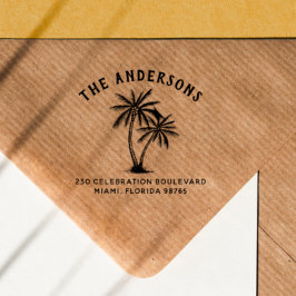ファミリーはっきりしたネーム&パームツリーズ差出人住所 セルフインキングスタンプ