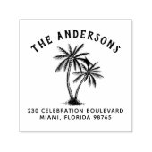 ファミリーはっきりしたネーム&パームツリーズ差出人住所 セルフインキングスタンプ (デザイン)