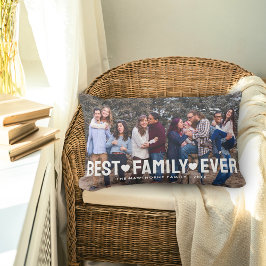 ファミリーはっきりした文字オーバーレイ最高のファミリアリーフォト ランバークッション