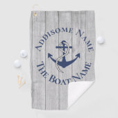 ファミリーまたはボート名 ネイビー アンカー ロープ 航海用    ゴルフタオル (インサイチュ)