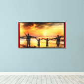 ファミリーアットビーチサイド キャンバスプリント (インサイチュ (ウッドフロア))