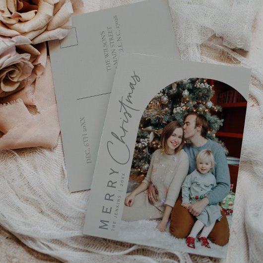 ファミリーアーチフォトクリスマス ポストカード