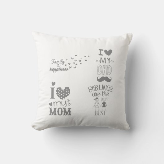 ファミリーインスパイア文字引用文デザイン クッション (正面)
