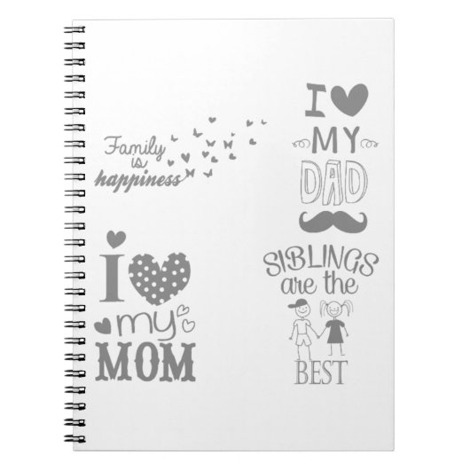 ファミリーインスパイア文字引用文デザイン ノートブック (正面)