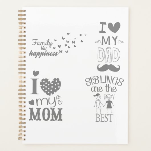 ファミリーインスパイア文字引用文デザイン プランナー手帳 (正面)