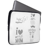 ファミリーインスパイア文字引用文デザイン ラップトップスリーブ (正面右)