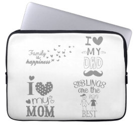 ファミリーインスパイア文字引用文デザイン ラップトップスリーブ