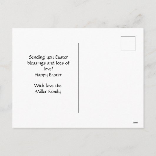 ファミリーイースターホリデーゴールデンリトリバーポストカード シーズンポストカード (裏面)