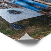 ファミリーウィンターホリデーカスタムフォト ポスター (角)