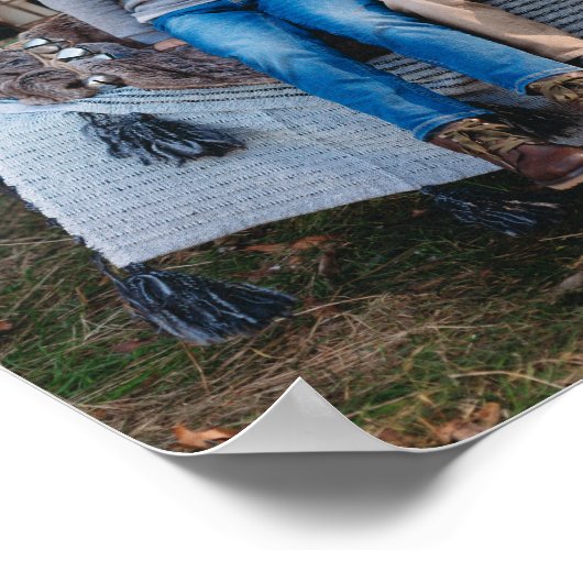 ファミリーウィンターホリデーカスタムフォト ポスター (角)