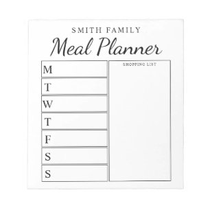 ファミリーウィークリーミールプランナー ノートパッド