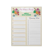 ファミリーウィークリーミールプランナー |食料品リストのメモ帳 ノートパッド (回転)