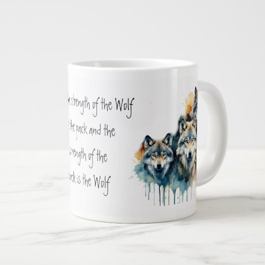 ファミリーウ感動的オフ引用文強度パック ジャンボコーヒーマグカップ (正面右)