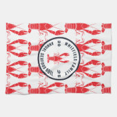 ファミリーエイ大事な行事ロブスターボイルカスタム キッチンタオル (横)