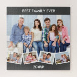 ファミリーエバザグフォトコラージュ ジグソーパズル<br><div class="desc">Family Ever用に独自パーソナライズされたのフォトパズルを最高の作成します。写真テンプレートは、5枚の写真を追加する準備が整いました。主写真を背景とし、残りの4枚は底に沿ってジグザグの写真帯に並ぶ。「ファミリー·エバー」を編最高の集しもしたり、年を編集することもできます。このデザインは、白い背景が炭灰色のレタリングです。ストアを参照して、写真のパズルを増やしてください。</div>