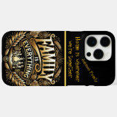 ファミリーエレガントビーチキャンプファイア金ゴールドシーンAIアート Case-Mate iPhoneケース (裏面 (横))