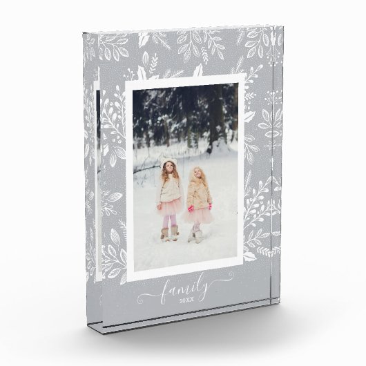ファミリーエレガントホワイトボタニカル フォトブロック (左)