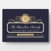 ファミリーエレガントホーム金ゴールドネイビー フォトプラーク (正面)