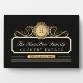 ファミリーエレガントホーム金ゴールドブラック フォトプラーク (正面)