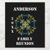 ファミリーエレガント懇親会シナ万華鏡のように千変万化するパターン ワインラベル (シングルラベル)