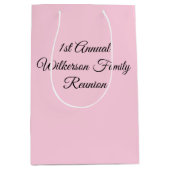 ファミリーエレガント懇親会ピンク ミディアムペーパーバッグ (正面)