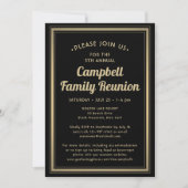 ファミリーエレガント懇親会ブラックと金ゴールド縁ど 招待状 (正面)