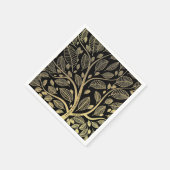 ファミリーエレガント懇親会ブラック金ゴールド祖先 スタンダードカクテルナプキン (角)