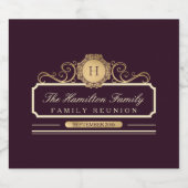 ファミリーエレガント懇親会ブルゴーニュ金ゴールド スパークリングワインラベル (シングルラベル)