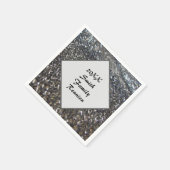 ファミリーエレガント懇親会白黒年次ディナー スタンダードカクテルナプキン (角)