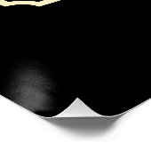 ファミリーエレガント懇親会金ゴールドモノグラムブラック ポスター (コーナー)