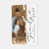 ファミリーエレガント2フォトクリスマスメタルオーナメント メタルオーナメント (正面左)