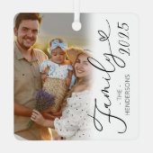 ファミリーエレガント2フォトクリスマスメタルオーナメント メタルオーナメント (裏面)