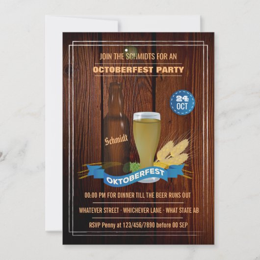ファミリーオクトーバーフェストパーティの招待状 招待状 (正面)