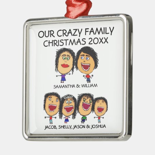 ファミリーオブシックス熱狂するホリデーオーナメント メタルオーナメント (左)