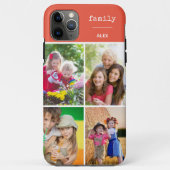 ファミリーオレンジ4フォトコラージュカスタム Case-Mate iPhoneケース (裏面)
